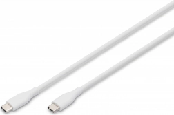 Silikonový USB-C na USB-C kabel, USB 2.0 60W, 1m bílý