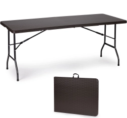 Skládací banketní zahradní stůl 180 cm v ratanovém stylu MODERNHOME