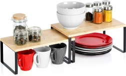 Sada bambusových kuchyňských polic 2 ks