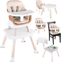 Dětská jídelní židlička 6v1 – Béžová