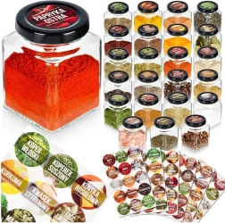 Skleněné kořenky 100 ml – sada 24 ks s 90 štítky