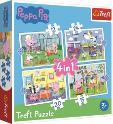 Puzzle 4v1 Prasátko Peppa pro děti 3+