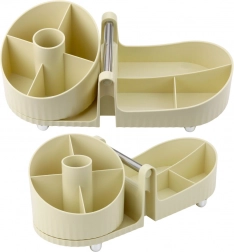 Organizér na kosmetiku a kancelářské potřeby s držadlem béžový