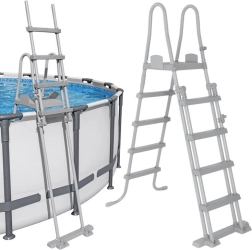 Bezpečný protiskluzový kovový žebřík k bazénu 132 cm BESTWAY