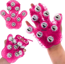 Masážní rukavice s kovovými kuličkami 360° proti celulitidě