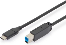 Propojovací kabel usb 3.0 typ c na b, superspeed 5 gbps, power delivery, 1.8 m, černý