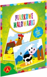 Pískové malování – kráva a slepice