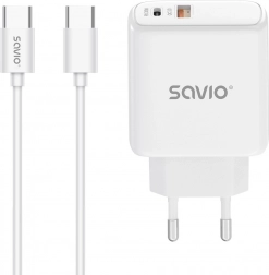 síťová nabíječka 30W s USB‑C PD a USB‑A QC + kabel USB‑C – Savio