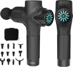 Masážní pistole na tělo s 12 nástavci a pouzdrem