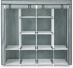 Textilní skříň na oblečení XXL šedá