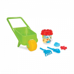 Táčka s pískovišťovými doplňky 5 ks – zelená, PILSAN