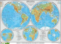 A3 mapa zemských polokoulí – oboustranná česky