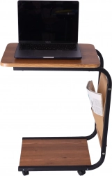 Mobilní odkládací stolek na kolečkách – tmavé dřevo