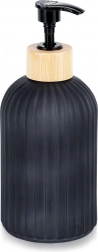 Skleněný dávkovač mýdla černý 400 ml