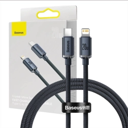 Baseus Crystal kabel USB-C na Lightning 20W PD - Černý