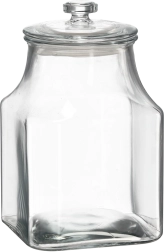 Skleněná hranatá dóza s víkem 3,3 l