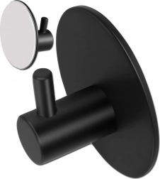 Samolepicí černý háček na ručníky z oceli