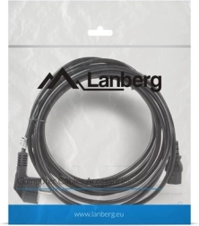 Napájecí kabel cee 7/7 – iec 320 c13, 5 m, vde, černý lanberg