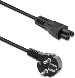 Napájecí kabel s pravým úhlem SCHUKO – IEC C5 (koničinka) 3×1,0 mm², 1,5 m