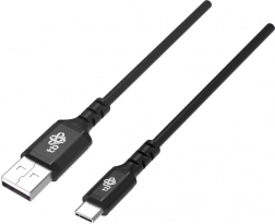 Silikonový usb‑usb‑c kabel 2 m, černý, Quick Charge