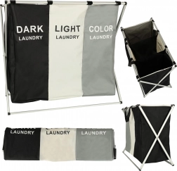 Tříkomorový koš na prádlo s organizérem 135 l