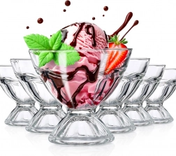 Skleněné poháry na zmrzlinu 100 ml, sada 6 ks