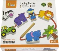 Viga dřevěné navlékací kostky Safari ZOO