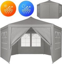 Zahradní pavilonový stan 2x2x2 m s okny šedý MultiGarden