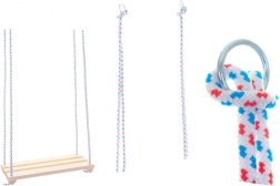 Dřevěná houpačka – přírodní houpací prkénko 46 × 19 cm, nosnost 80 kg