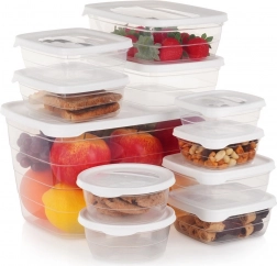 Sada plastových dóz na potraviny s víčkem, 11 ks