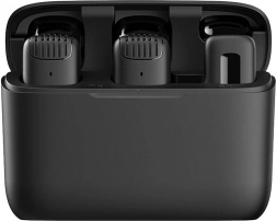 Bezdrátové klopové mikrofony APEXEL APL-MIC008 s nabíjecím pouzdrem (USB‑C), 2 ks