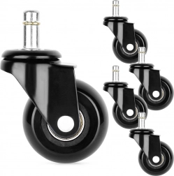 Kaučuková kolečka na kancelářskou židli 50 mm, čep 10 mm, sada 5 ks