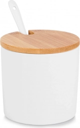 Keramická cukřenka s bambusovým víčkem a lžičkou 250 ml