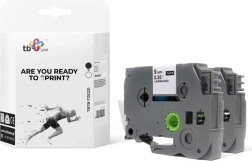 Páska pro štítkovače Brother, černý tisk na bílém podkladu, 9 mm x 8 m, 2 ks