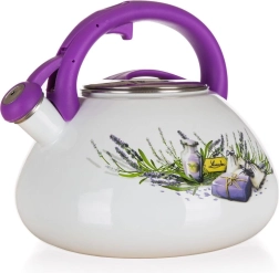 Smaltovaná pískací konvice Levandule 3 l, průměr 22,5 cm