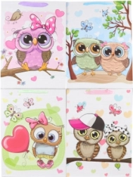 Dárková taška s motivem soviček 31 × 42 × 12 cm