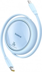 Retrakční nabíjecí kabel Baseus Free2Pull USB-C na Lightning 20W modrý
