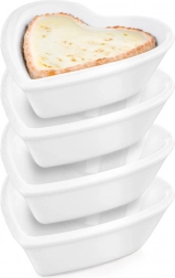 Porcelánové srdcové mističky na předkrmy 7,5 cm, 35 ml, 4 ks