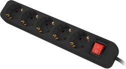 Prodlužovací přepěťová lišta 5x zásuvka, 3 m, černá