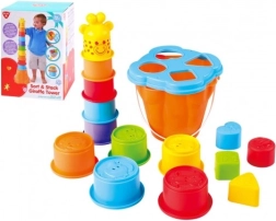 Vkládačka a pyramida Žirafa 2v1 plast