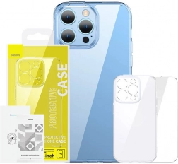 průhledné pouzdro a tvrzené sklo pro iPhone 14 Plus Baseus SuperCeramic