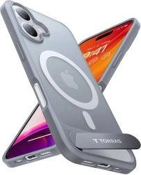 Torras Pstand pouzdro pro iPhone 16 Plus titanově šedé
