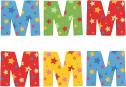 Barevné dřevěné písmeno Hvězdička M