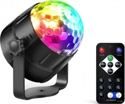 Disko LED RGB Projekční Koule s Čidlem Zvuku