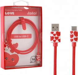 Nabíjecí kabel USB‑C se srdíčky se silikonovým páskem
