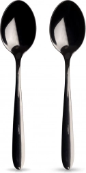 Černé nerezové čajové lžičky BLACK, 2 ks