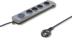 Přepěťová ochrana Quick Switch 4 zásuvky 2,5m šedá