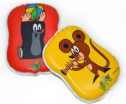 Pískací polštářek KRTEČEK pro miminka, plastový, 12 × 10 cm