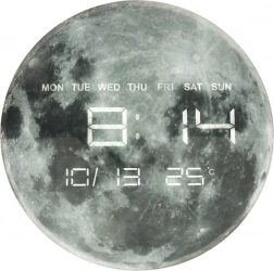 Nástěnné hodiny planeta Mars s LED displejem 32 cm – Šedá