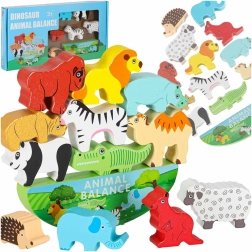 Dřevěná Montessori balanční hra zvířátka